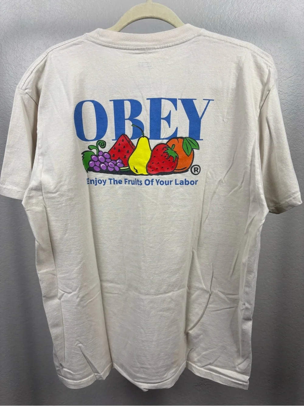 OBEY Men’s Cream Graphic Logo T-Shirt